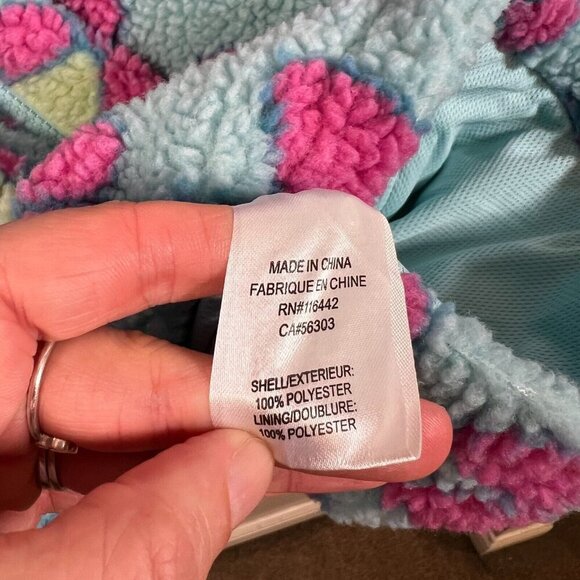 A. Lab Dazer Flower Fleece Zip Up Hoodie Jacket Size XL Blue Purple Kidcore - Picture 13 of 14